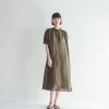 FOG LINEN WORK EUROPE New Arrivals LEXI Dress Olive