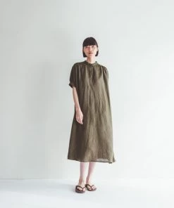 FOG LINEN WORK EUROPE New Arrivals LEXI Dress Olive