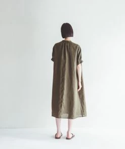 FOG LINEN WORK EUROPE New Arrivals LEXI Dress Olive
