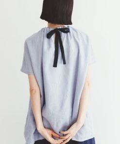 FOG LINEN WORK EUROPE 【Restocked】Evelyn Top BLUE PALE New Arrivals