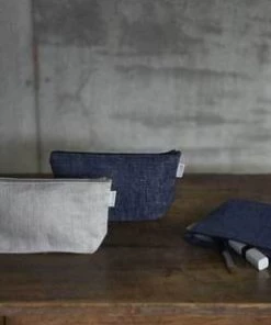 Fog Linen Work Romy Pouch M Denim Navy