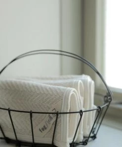 Fog Linen Work Oval Basket