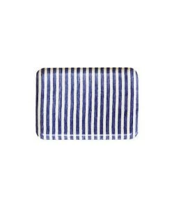 Fog Linen Work Kitchen & Table Linen Tray M Blue White Stripes